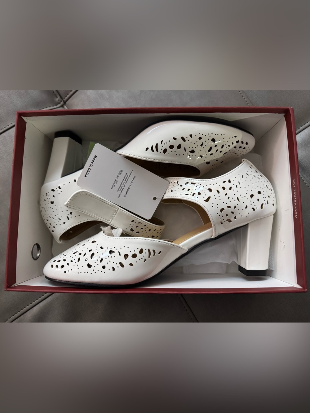 Women's Vintage Mary Janes Block Heel Pumps Comfortable Oxford Cutout Closed